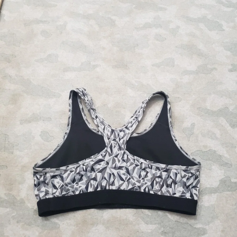 Nike Sports Bra Womens Large Gray Dri-Fit Pullover Gym Fitness Running Outdoors
